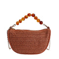 Stylish Woven Handbag with Beaded Handle