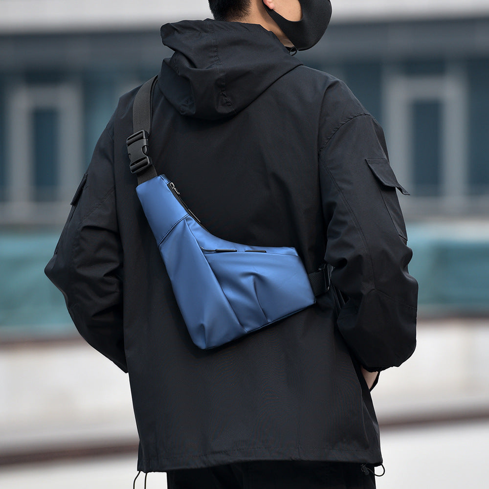 Sling bag with ergonomic design and water-repellent material