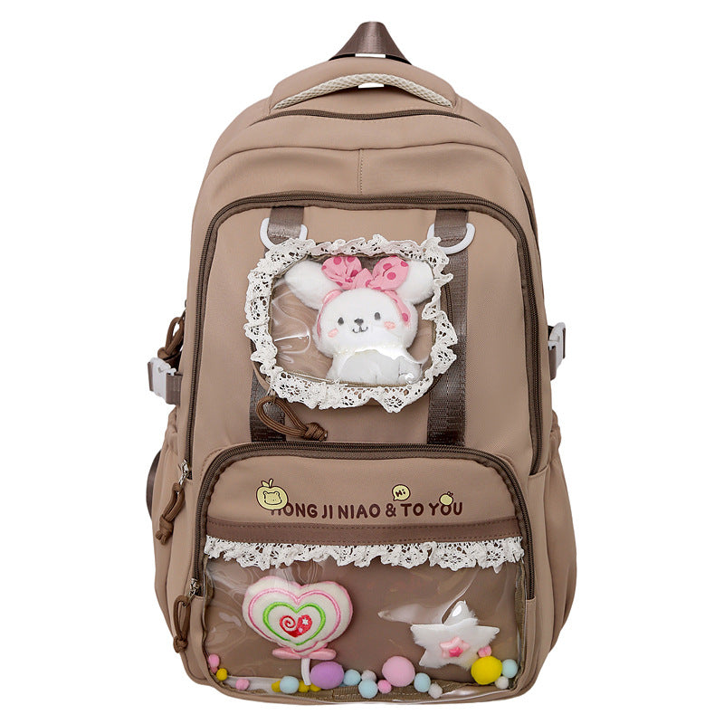 Cute Cartoon Character School Backpack-https://detail.1688.com/offer/959615314554.html-Calm Wears-Brown-Calm Wears