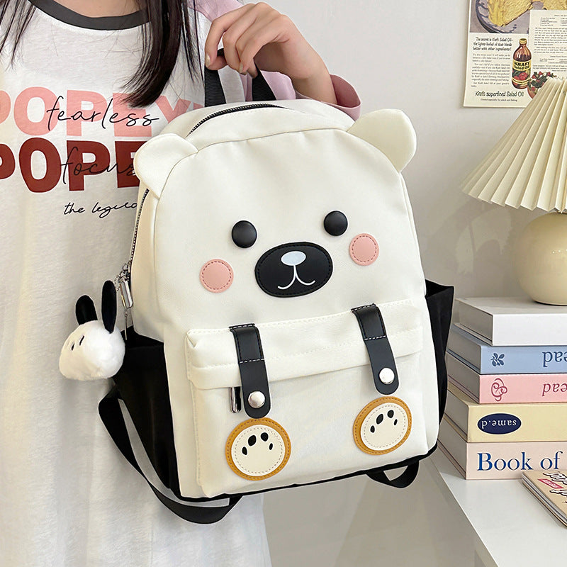 Plush backpack with bear design