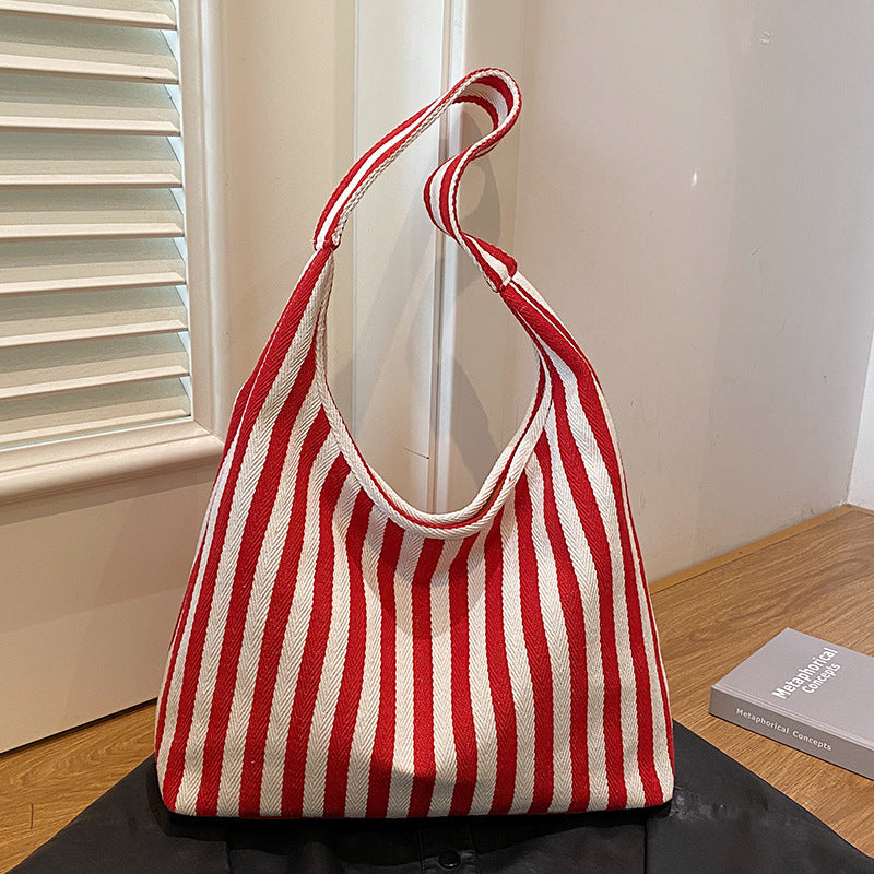 Ladies Jute Tote Bag with stylized stripe pattern-https://detail.1688.com/offer/874252926583.html-Calm Wears-Black-nothing-Calm Wears