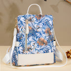 Floral Print Multi-Pocket Backpack