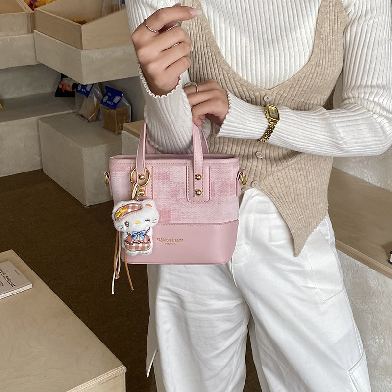 Ladies Mini Shoulder Bag with Cute Pendant