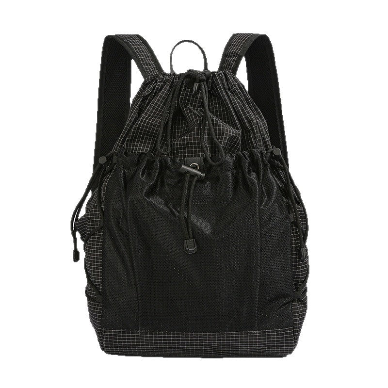 Versatile Mesh-Panel Drawstring Backpack