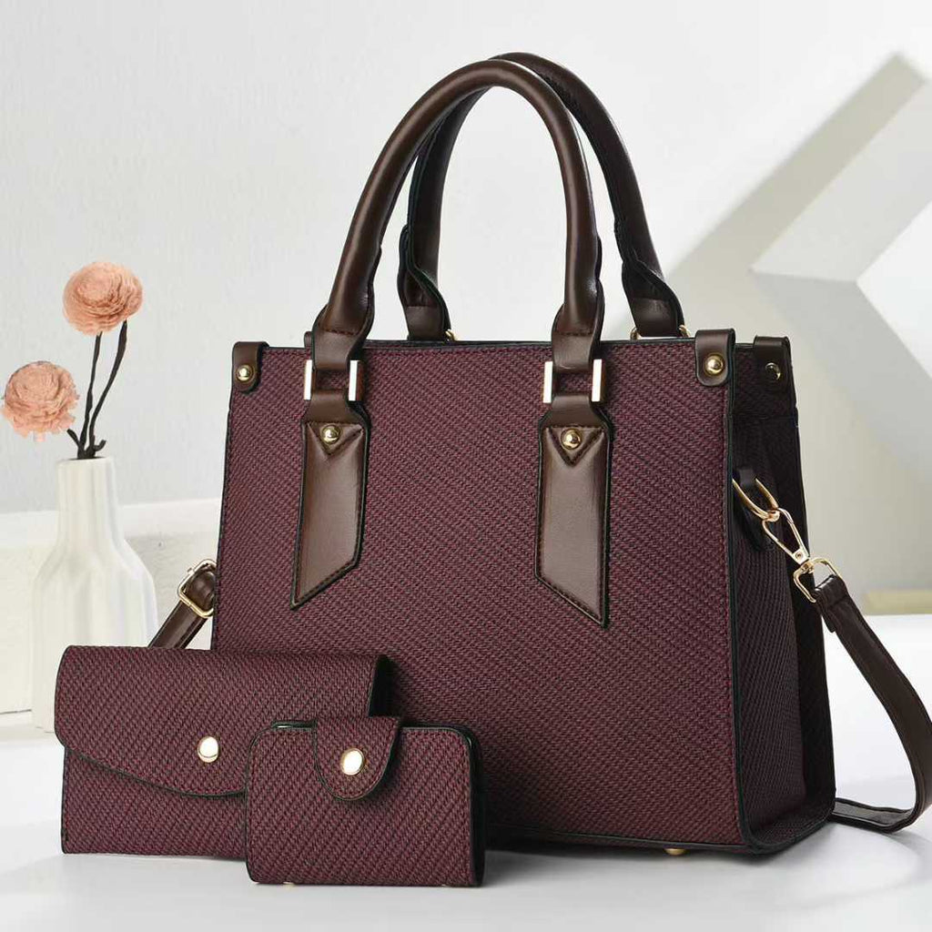 Women's tote bag with textured design and detachable clutch-https://detail.1688.com/offer/1036527263070.html-Calm Wears-Rot-271322-Calm Wears