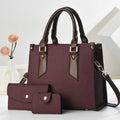 Women's tote bag with textured design and detachable clutch-https://detail.1688.com/offer/1036527263070.html-Calm Wears-Rot-271322-Calm Wears