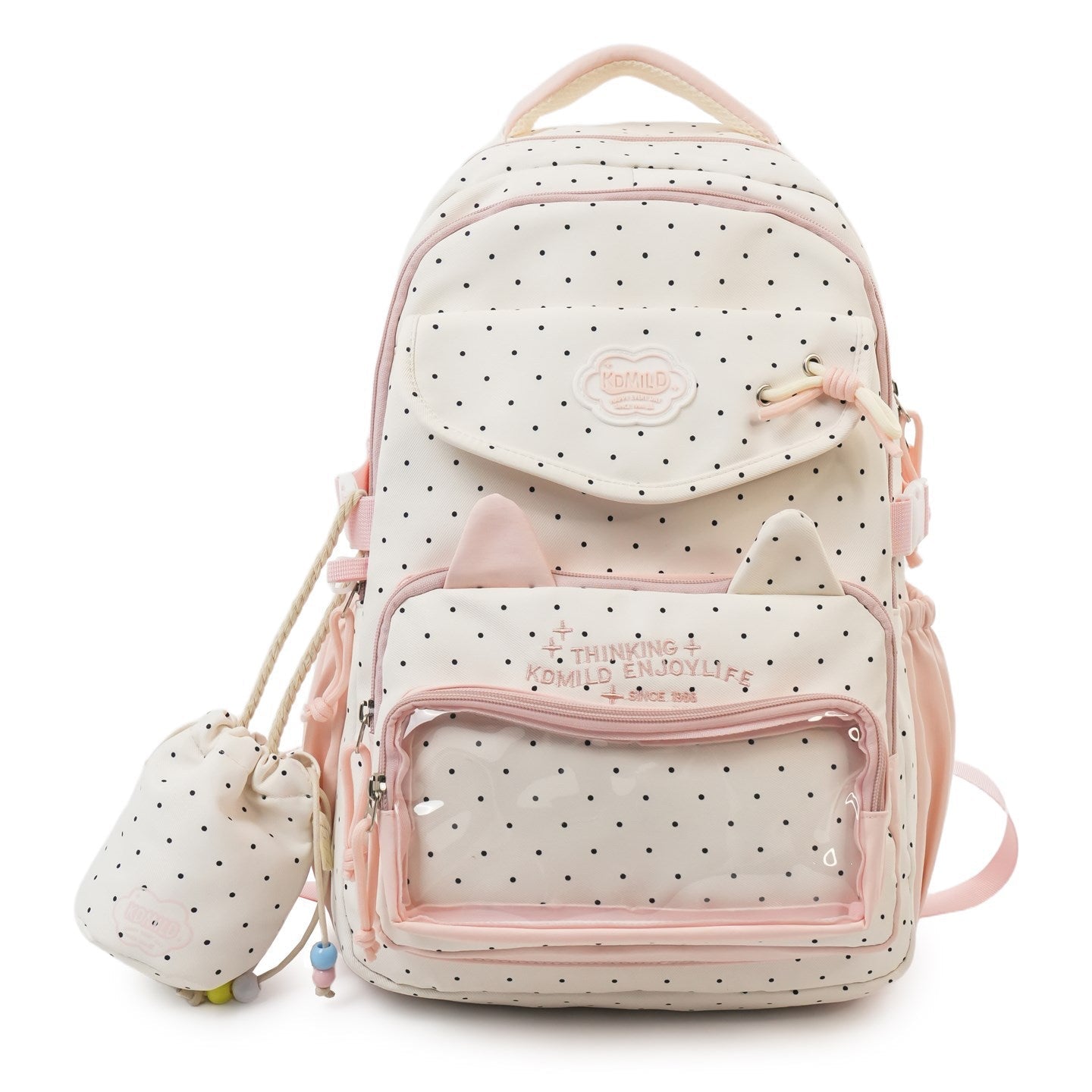 Cute Cat Ear School Backpack-https://detail.1688.com/offer/1023454623783.html-Calm Wears-Pink-Calm Wears
