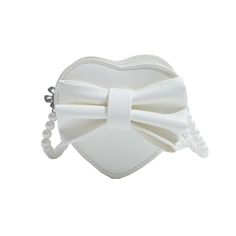 WoHeart-Shaped Bow Clutch Bag