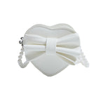 WoHeart-Shaped Bow Clutch Bag