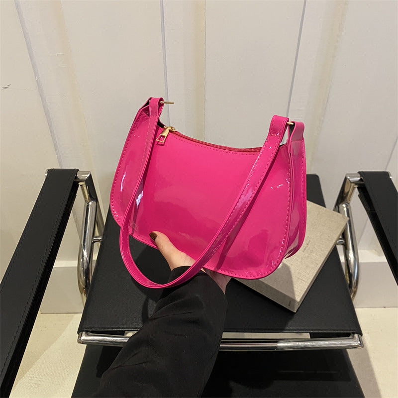 Chic Patent Leather Shoulder Bag