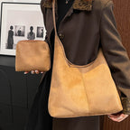 Soft Suede Hobo Shoulder Bag
