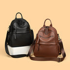 Multi-Functional Textured Leather Backpack