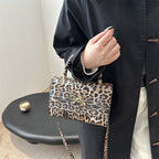 Stylish Animal Print Top Handle Handbag