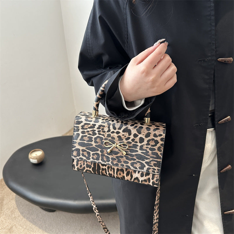 Stylish Animal Print Top Handle Handbag