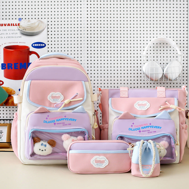 Multi-Functional 5-Piece School Backpack Organizer Set-https://detail.1688.com/offer/999335357981.html-Calm Wears-Purple-Calm Wears