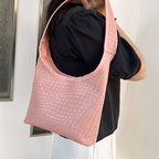 Textured Woven Hobo Bag