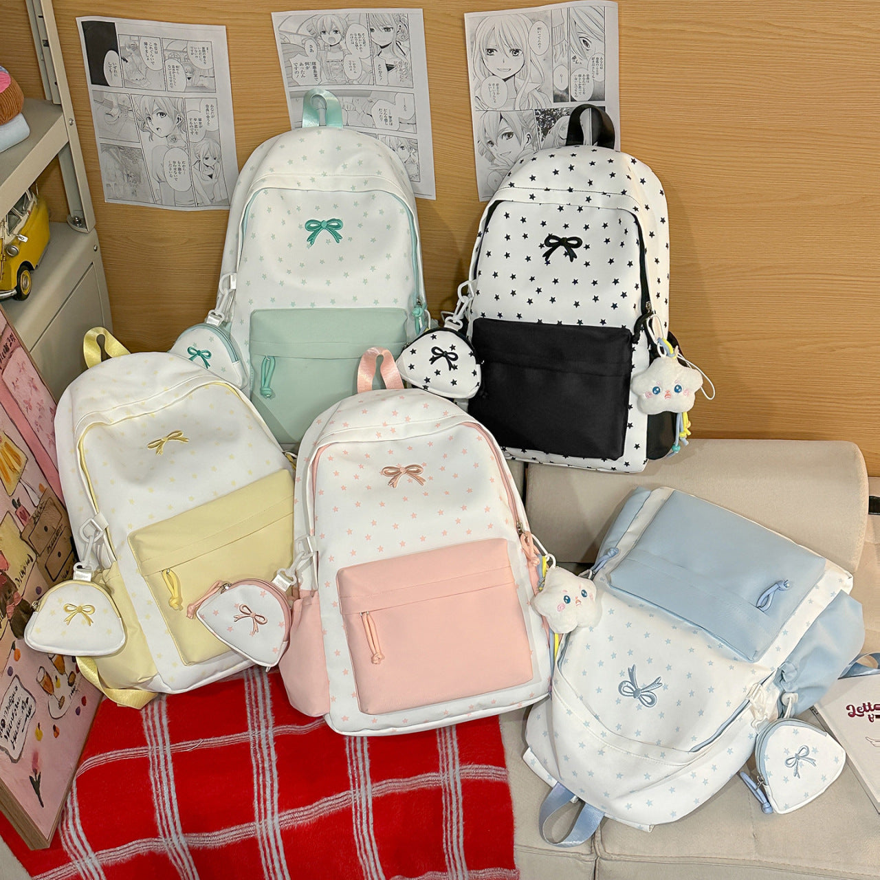 Playful Bow-Embellished Backpack