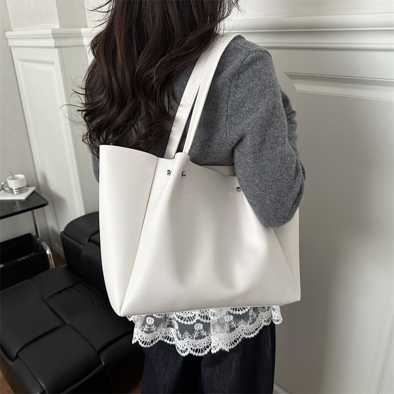 Women's tote bag with elegant minimalist structure and sturdy carrying handles-https://detail.1688.com/offer/1027680059148.html-Calm Wears-Black-nothing-Calm Wears