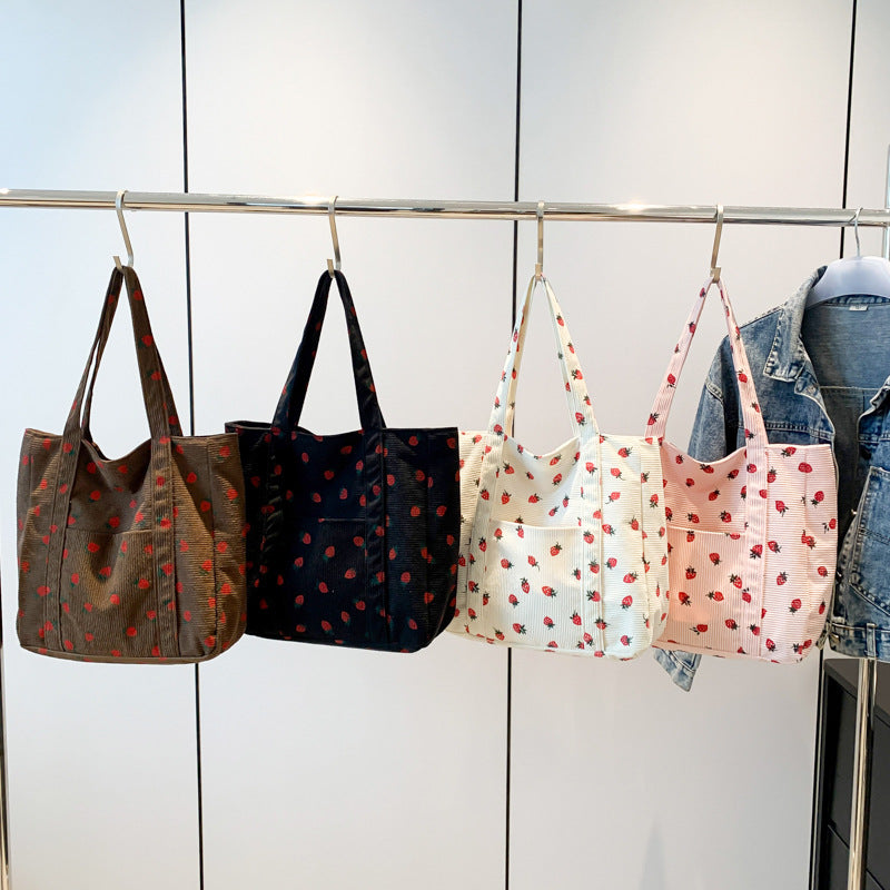 WoStylish Corduroy Shopping Tote