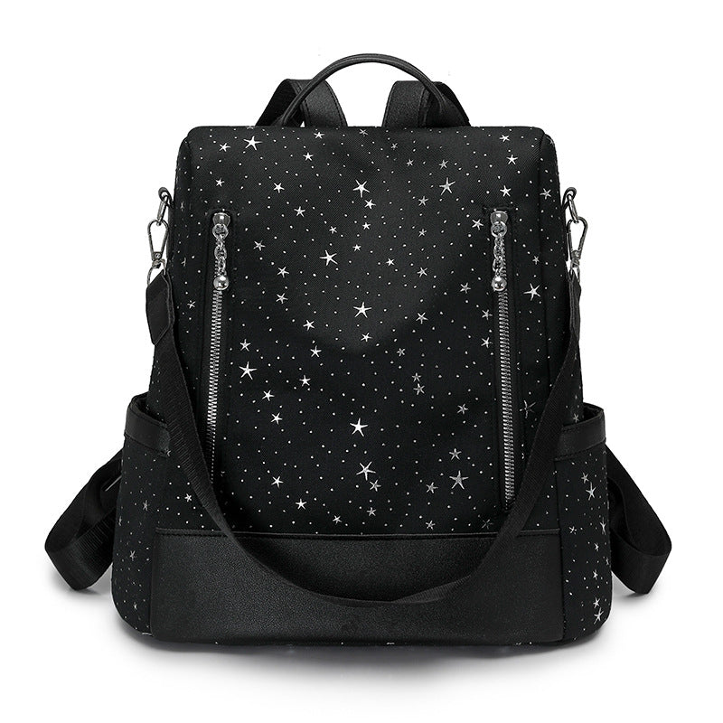 Star Patterned Multi-Pocket Backpack