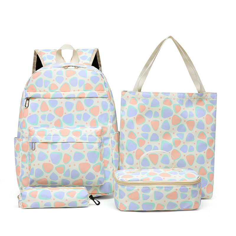 Set of backpack, tote bag and lunch box