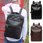 Men's Sleek Leather Laptop Backpack