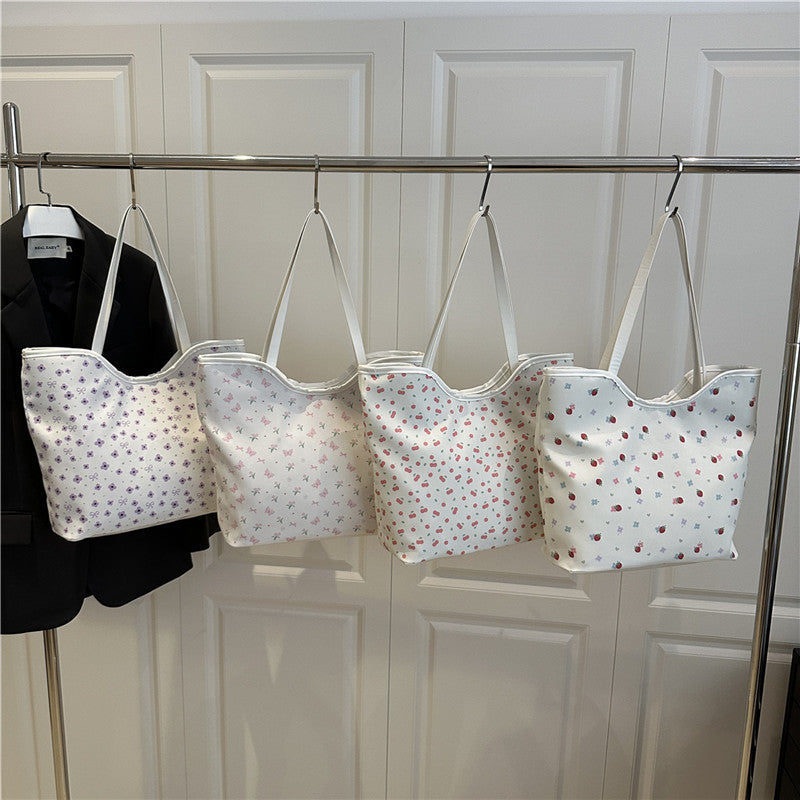 Floral Print Shopping Tote Bag