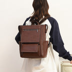 Multi-Pocket Genuine Leather Backpack Calm Wears