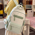 Backpack with Charming Star Applications and Practical Compartments