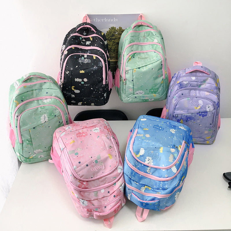 Cheerful school backpack with child-friendly design