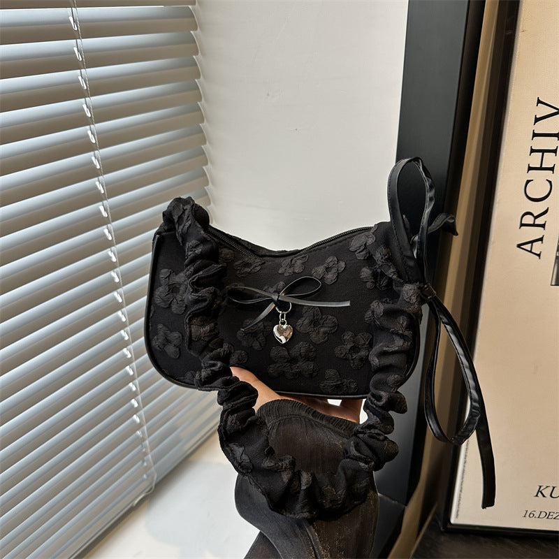 Elegant Floral Embellished Shoulder Bag