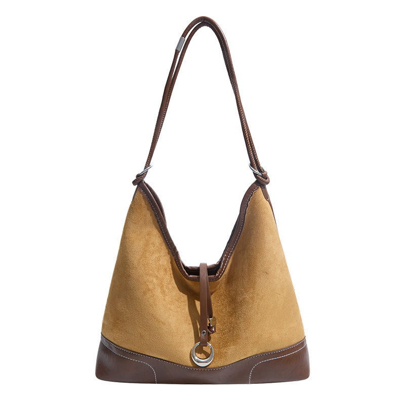 Women's elegant tote bag with authentic suede elements-https://detail.1688.com/offer/995332575880.html-Calm Wears-Braun-nothing-Calm Wears