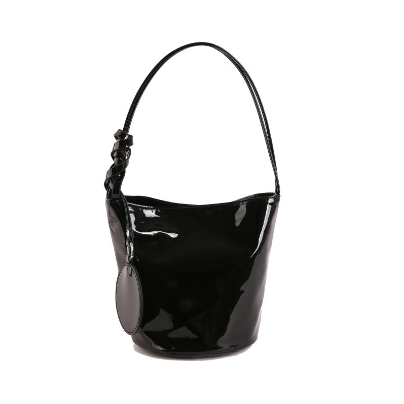 WoChic Patent Leather Bucket Bag