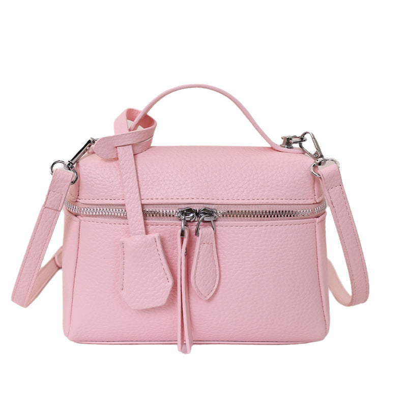 Women's practical shoulder bag with double zipper and versatile carrying strap-https://detail.1688.com/offer/1045895431228.html-Calm Wears-Rosa-nothing-Calm Wears