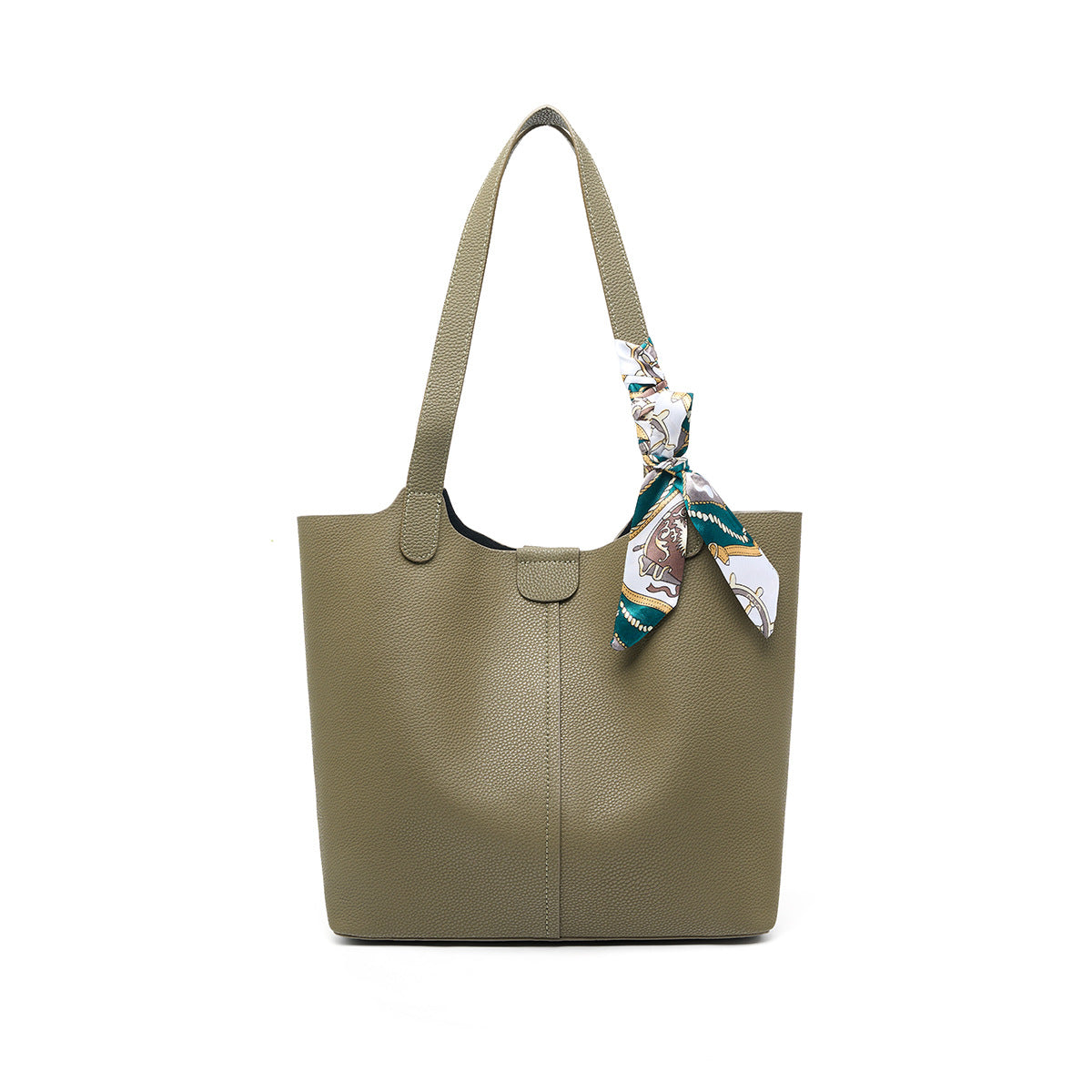 Women’s fashionable tote bag with detachable bow accessory-https://detail.1688.com/offer/972645453377.html-Calm Wears-Cookie-30-Calm Wears
