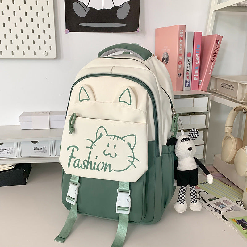 Backpack with Cute Cat Ears and Practical Compartments