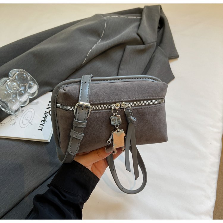 Women's practical shoulder bag made of high-quality suede leather-https://detail.1688.com/offer/974044430038.html-Calm Wears-Gray-nothing-Calm Wears