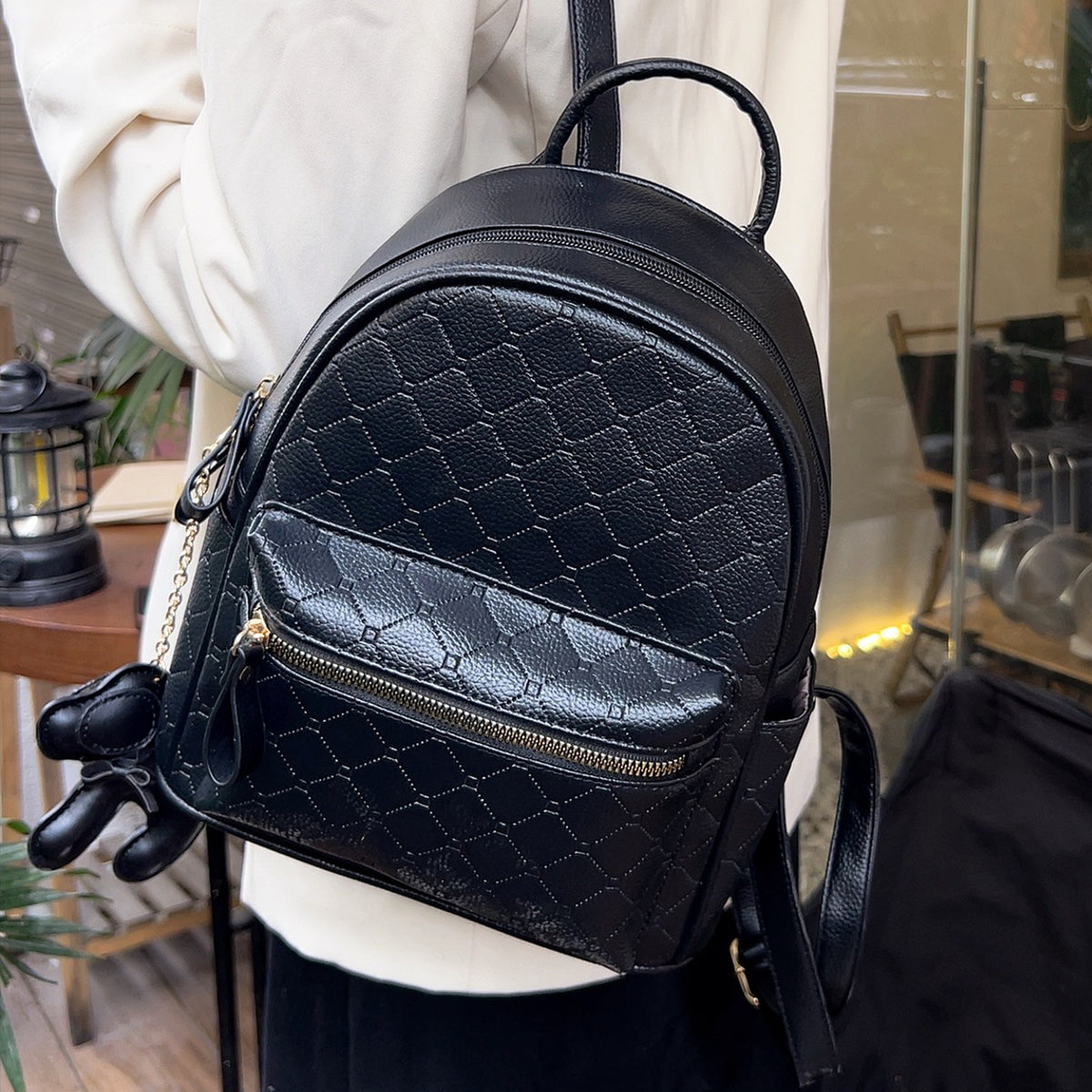 Stylish Textured Mini Backpack