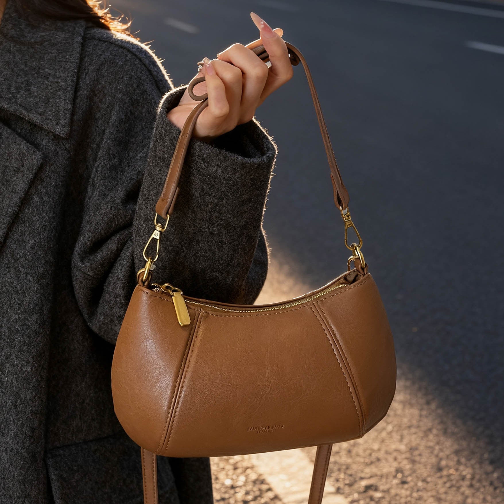 Ladies elegant shoulder bag with stylish design-https://detail.1688.com/offer/994009384246.html-Calm Wears-Braun-nothing-Calm Wears