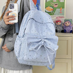 Starry Print Bow-Detail Backpack