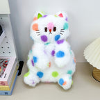 Plush bag with playful cat design