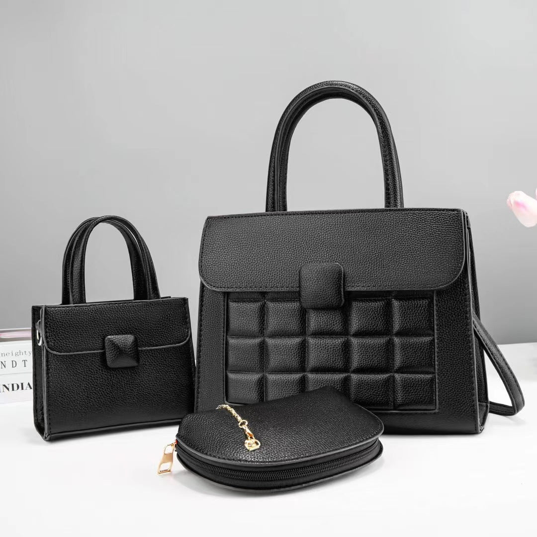 Women high-quality handbag set with stylish accents-https://detail.1688.com/offer/748880279823.html-Calm Wears-Black-30-Calm Wears