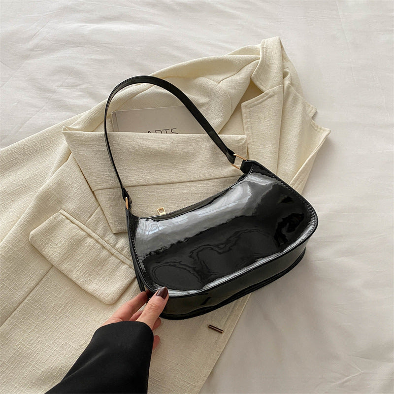 Chic Patent Leather Shoulder Bag