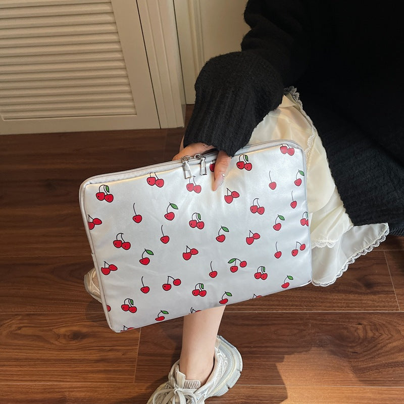 Playful Cherry Print Laptop Sleeve
