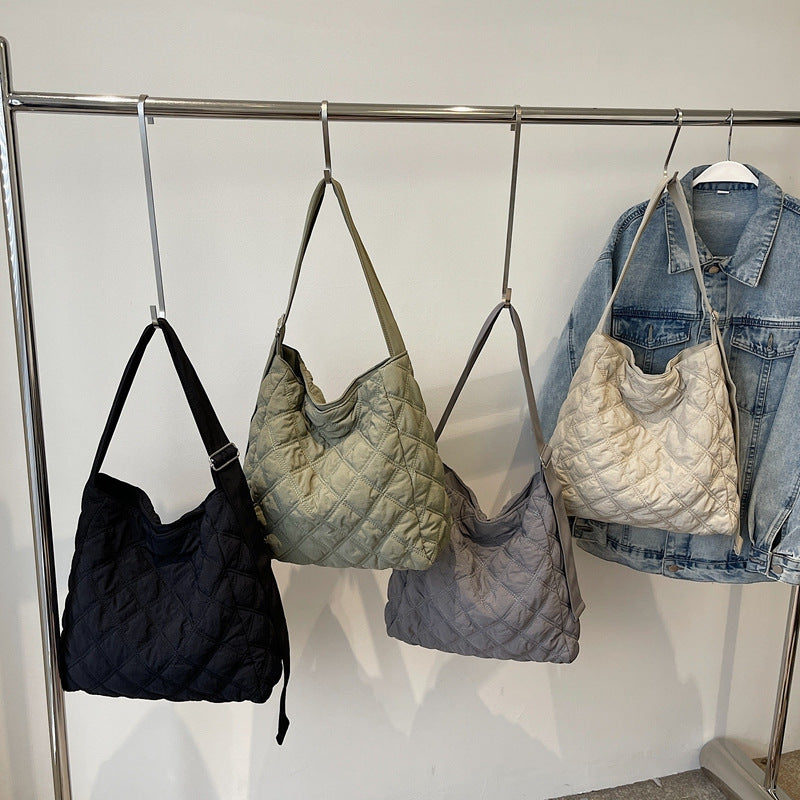 Quilted Soft Fabric Shoulder Bag Calm Wears