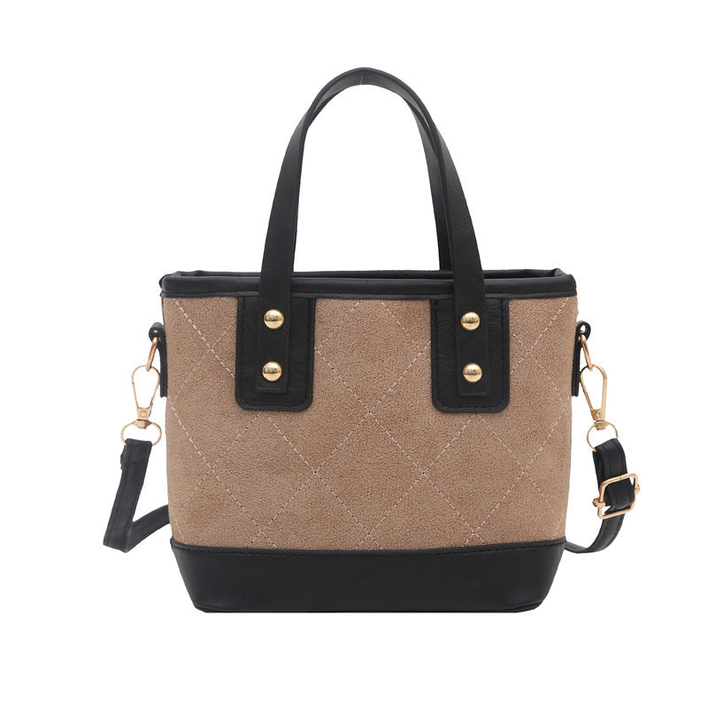 Women's elegant mini bucket bag with detachable shoulder strap