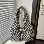 Bow Accent Fabric Tote Bag