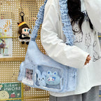 Star-Print Ruffle Strap Shoulder Bag