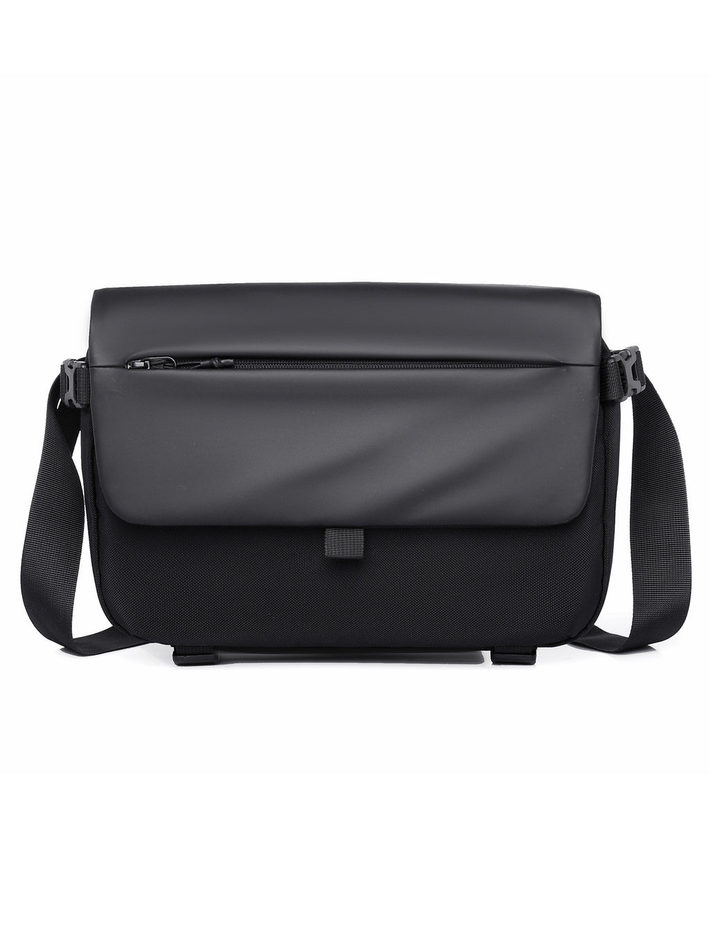 Messenger bag with versatile compartments and water-repellent material