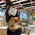 Plush Capybara Character Backpack